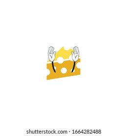 cheese cartoon characters design. you can use for stickers, pins, mascot or patches