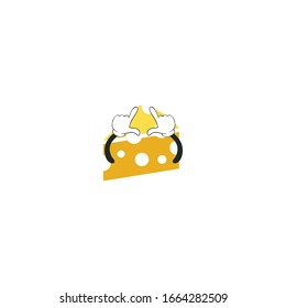 cheese cartoon characters design. you can use for stickers, pins, mascot or patches