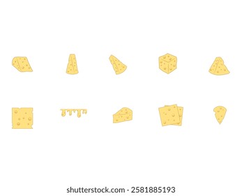 Cheese Cartoon Design Element Set