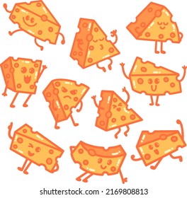 Cheese Cartoon Doodle Illustration For Business