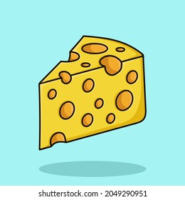 Cheese cartoon icon illustration Vector