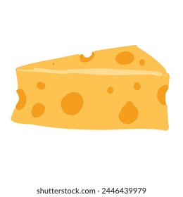 Icono de la historieta del queso Ilustración vectorial, estilo plano de la historieta, aislado sobre fondo blanco
