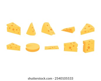 Cheese Cartoon Illustration Element Set