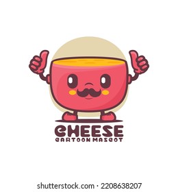cheese cartoon mascot. food vector illustration. isolated on a white background