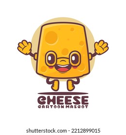 cheese cartoon mascot. food vector illustration. isolated on a white background