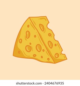 Cheese cartoon vector icon illustration