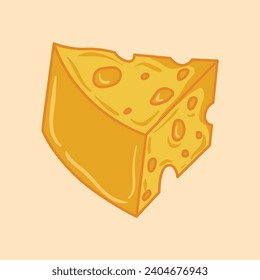 Cheese cartoon vector icon illustration