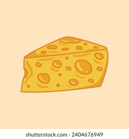 Cheese cartoon vector icon illustration