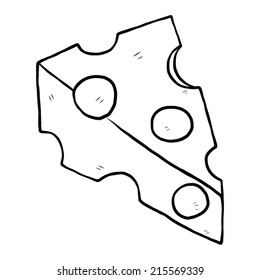 Cheese / cartoon vector and illustration, black and white, hand drawn, sketch style, isolated on white background.