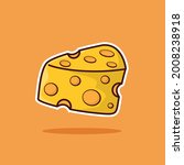 Cheese Cartoon Vector Illustration. Good Used for Sticker, Logo, Icon, Clipart, Etc - EPS 10 Vector