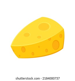Caricatura de queso. Vector de queso aislado en fondo blanco.