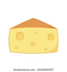 Caricatura de queso. Vector de queso aislado en fondo blanco.