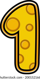 cheese cartoon vector number 1