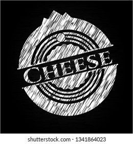 Cheese chalkboard emblem written on a blackboard