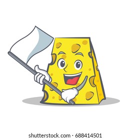 cheese character cartoon style with flag
