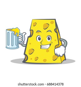 cheese character cartoon style with juice