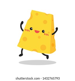 Cheese character design. Cheese on white background. symbol. mascot.