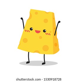 Cheese character design. Cheese on white background. symbol. mascot. svg