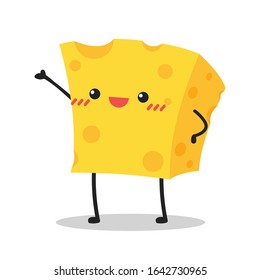 Cheese character design. Cheese on white background. symbol. mascot.