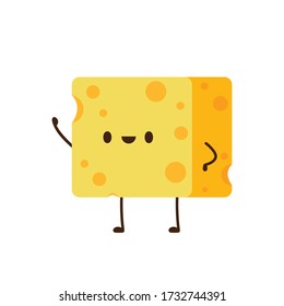 Diseño de personajes quesos. Queso de fondo blanco. símbolo. mascota.