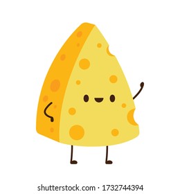 Cheese character design. Cheese on white background. symbol. mascot.