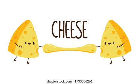 Cheese character design. Cheese on white background. Cheese poster design.