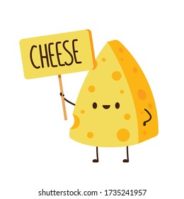 Cheese character design. Cheese on white background. mascot.