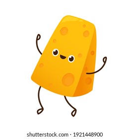 Cheese character design. Cheese on white background. symbol. mascot.