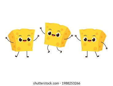 Cheese character design. Cheese on white background. symbol. mascot. svg
