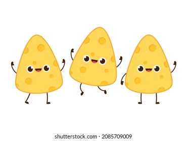 Cheese character design. Cheese on white background. symbol. mascot.
