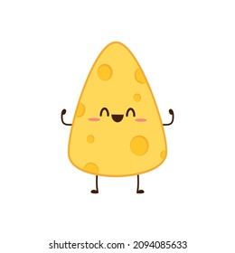 Cheese character design. Cheese on white background. symbol. mascot.