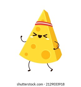 Diseño de personajes quesos. Queso de fondo blanco. símbolo. mascota.