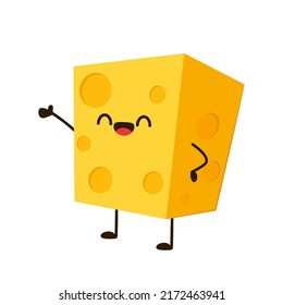 Cheese character design. Cheese on white background. symbol. mascot.