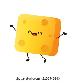 Cheese character design. Cheese on white background. symbol. mascot.