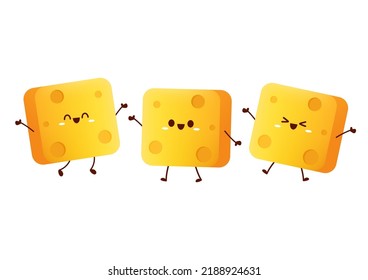 Cheese character design. Cheese on white background. symbol. mascot.