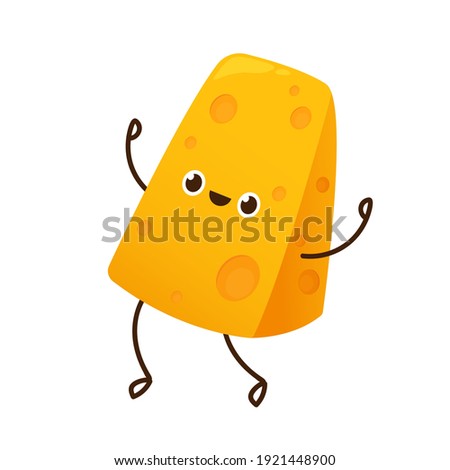 Cheese character design. Cheese on white background. symbol. mascot.