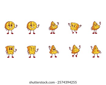 Cheese Character Illustration Element Set