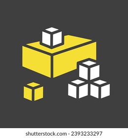 Cheddar de queso, apetitoso en un vector de icono de fondo oscuro. Signo de producto lácteo. Símbolo gráfico para cocinar diseño de sitio web y aplicaciones, logotipo, aplicación, interfaz de usuario