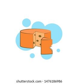 Cheese, cheddar icon. Element of color cheese icon