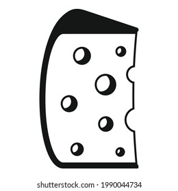 Icono de cheddar de queso. Ilustración simple del icono del vector cheddar de queso para el diseño web aislado en fondo blanco