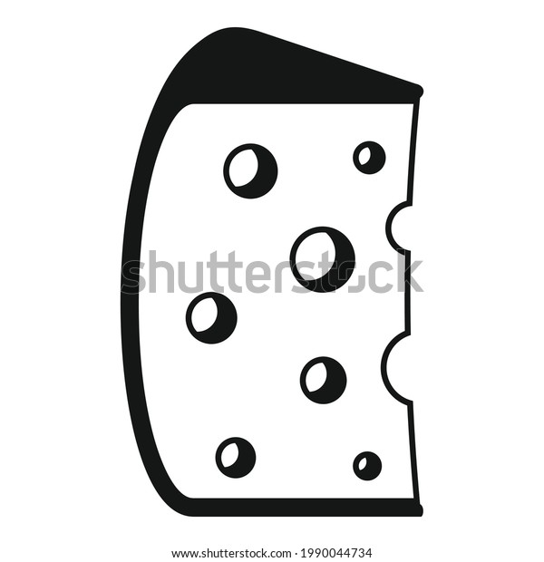 Cheese Cheddar Icon Simple Illustration Cheese Stock Vector (Royalty