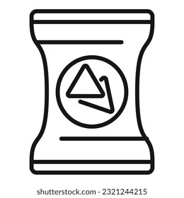 Cheese chips pack icon outline vector. Fast food. Fries snack