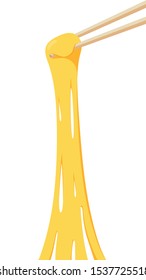 Cheese and chopsticks. cheese stretch. wallpaper. free space for text. copy space. cheese poster.