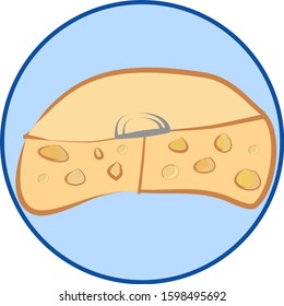 cheese in a circle flat vector icon symbol version 6