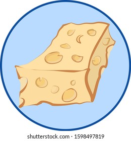 cheese in a circle flat vector icon symbol version 4