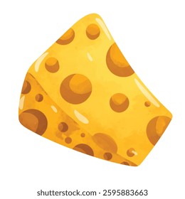 Cheese clip art, clip art of cheese, cheese slice illustration vector, isolated on white background, hand drawn watercolor painting style
