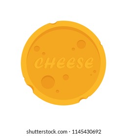 Cheese coin vector. logo design. symbol.