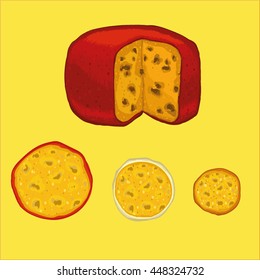 Cheese color hand drawn