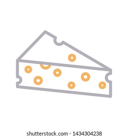 cheese color line vector icon
