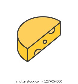 Cheese colored line icon.